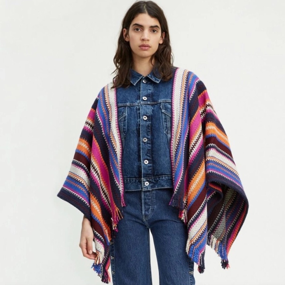 Levi’s Made&Crafted Malhia Kent Blanket Sleeves Trucker Poncho Jacket Sz. L $398